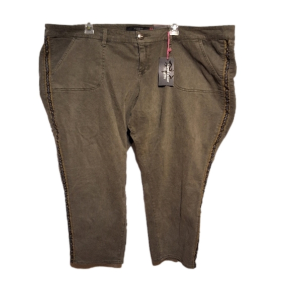 Torrid Olive Boho Embroidery Jeans - Picture 2 of 12